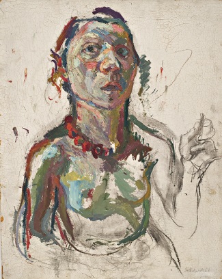 Maria Lassnig -- Selbstporträt expressiv (1945)